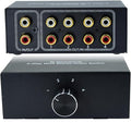 No Noise 4 Way 1 in 4 Out or 4 in 1 Out Audio Sound selector RCA Female Stereo 4 Channel Splitter switcher Box Switching No External Power