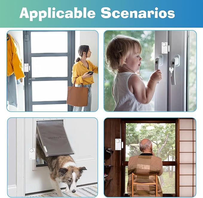 HENDUN Upgraded Door Alarm for Home Security,Pool Alarm for Kids Safety, House Security Sensor,Door Chime with Delay,Wireless Doorbell Ring When Opened (2 Pack)
