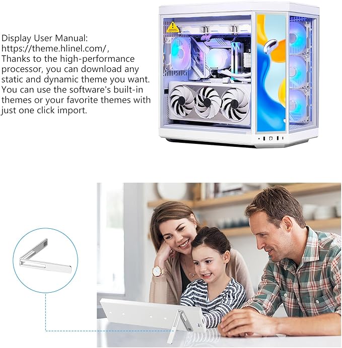 9.16" Computer Temp Monitor, FHD 1920x462 PC Sensor Panel One-Cable Connection(No HDMI Needed), Stretched Bar LCD Dynamic Theme Supported, IPS Mini Secondary Screen for CPU RAM HDD Data Aida64 (White)