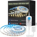 Feuymoent Motion Sensor LED Strip Light - Cabinet Strip Lights with 24W Plug, Dimmer, and Timing, 16.4ft for Under Cabinet, Kitchen, 3000K WarmWhite