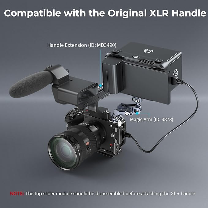 SmallRig Cage for Sony FX30 FX3 FX3A with Cable Clamp for HDMI, Classic Bright Black Surface, Included Cold Shoe and NATO Rail, Modular Design Compatible with Original XLR Handle