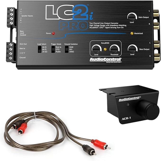 AccuBASS 2-Ch Line Out Converter Kit - LC2iPro Processor and 17ft Oxygen Free RCA Cable