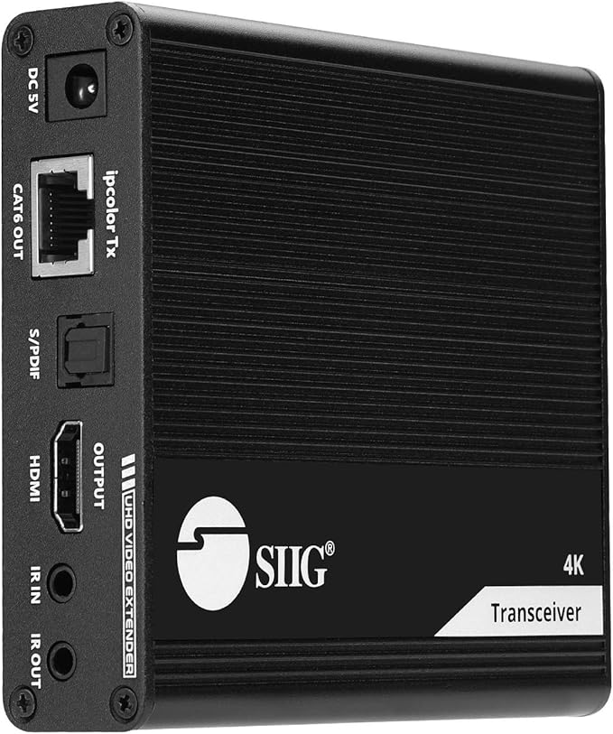 SIIG 4K HDMI Extender Daisy Chain Transceiver, Requires 4K HDMI 2.0 Extender Transmission Kit, Part# CE-H26M11-S1, for Daisy Chain Connection, Sold Separately (CE-H26N11-S1)