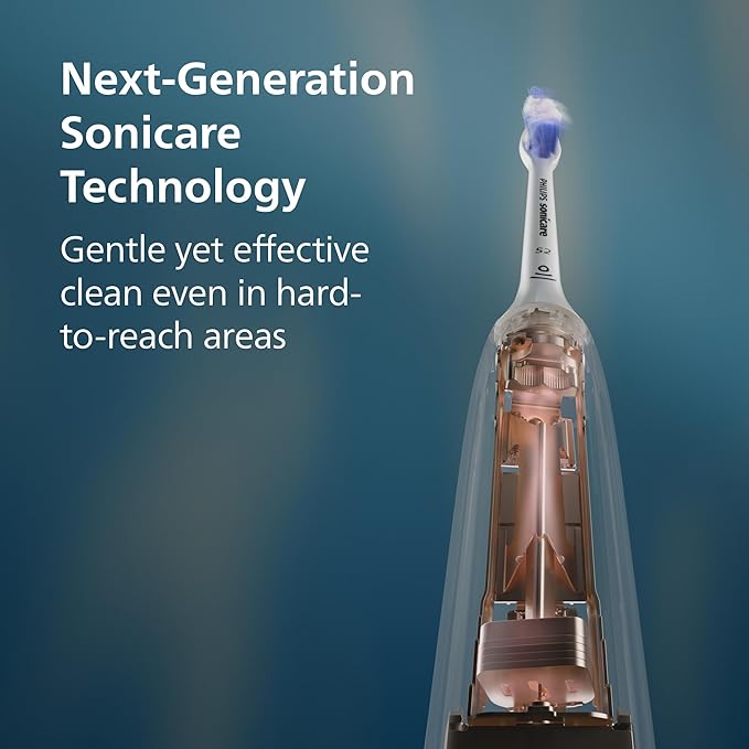 Philips Sonicare 6700 Series Electric Toothbrush - Next-Generation Sonicare Technology, Pressure Sensor, 9 Brushing Settings, SmarTimer, BrushPacer, 21-Day Runtime, Travel Case, Purple, HX7417/04