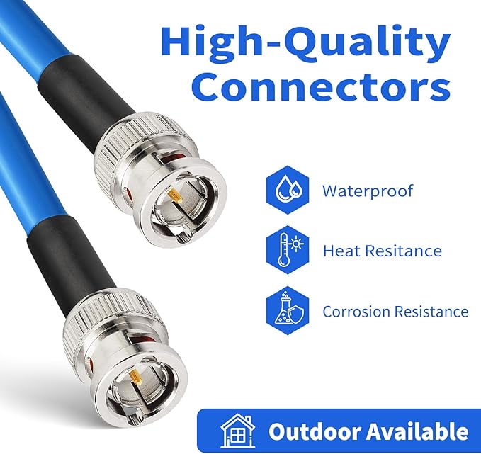 Superbat BNC SDI Cable 6ft, 3G/6G/12G (Belden 1694A) 75 Ohm BNC Male Cable Supports HD-SDI/3G-SDI /4K/8K Video,Precision SDI Jumper (1Pcs)