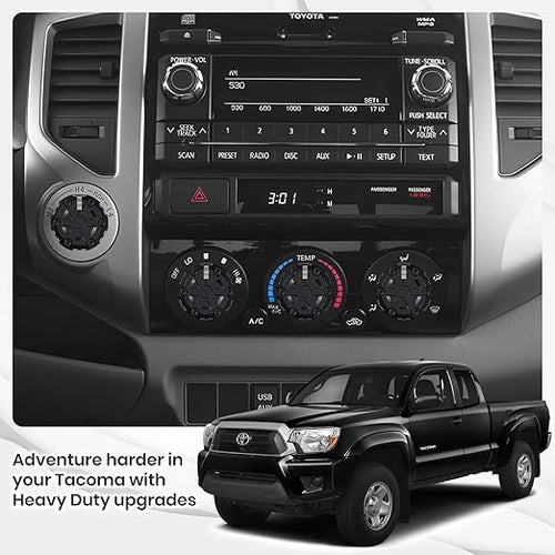 4 Pack - 2nd Gen Tacoma Accessories AC Knob Upgrade - 2005,2006,2007,2008,2009,2010,2011,2012,2013,2014,2015 Tacoma Climate Control Dial Mods Set - for Toyota Interior Replacement Kit
