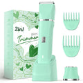 Risina Bikini Trimmer for Women - Pubic Hair Trimmer for Women, Gentle Dual Head Electric Shaver for Private Area and Bikini Line, IPX7 Waterproof, Cordless Rechargeable, Self-Care Gifts for Her