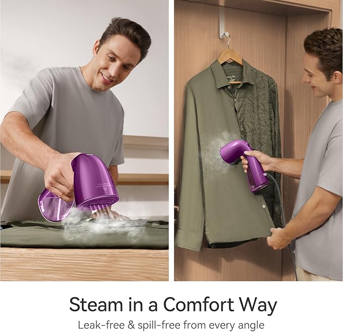 HiLIFE Steamer for Clothes, Portable Handheld Clothing Steamer (91-Orchid Purple)