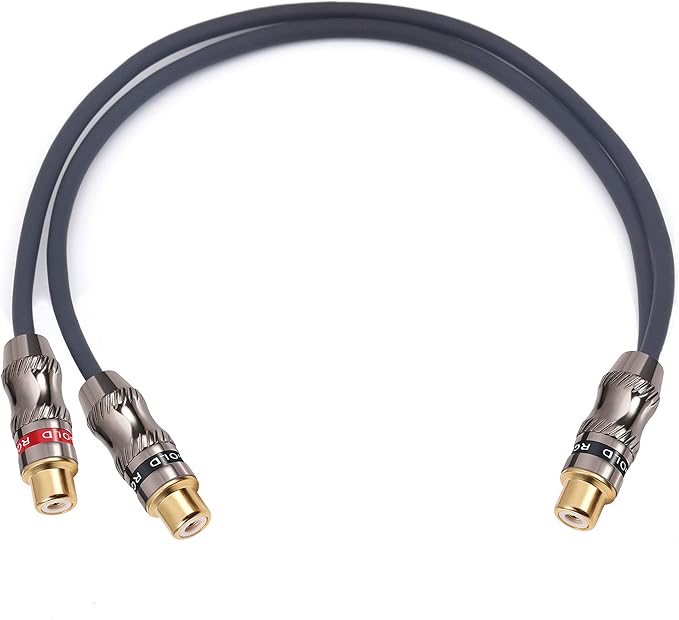 Devinal Y-Cable, RCA Female to 2 RCA Female Adapter, Video/Audio Splitter, 10" (25 cm)