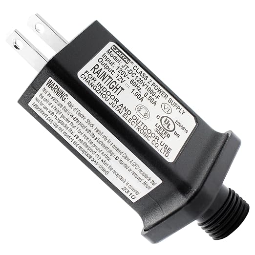 12V 1A Replacement LED Transformer Model JT-DC120V1000-F Class 2 Power Supply IP44 LED Light Controller Low Voltage Transformer for Christmas String Light Inflatable Decorations