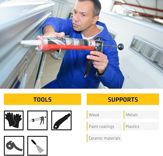 Sika Sikaflex-221 - Aluminum Gray - Multi-Purpose Polyurethane sealant/Adhesive - Creates Permanent Elastic Seal - Sandable/paintable - Non-Corrosive - 10.1 fl. Oz (Pack of 24)