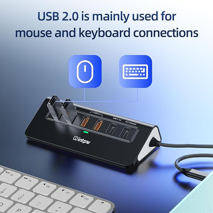 intpw P9R PRO USB C Hub Ethernet, 10Gbps USB C Docking Station 10-in-1 with 4K@60Hz HDMI, Type-C & 2 USB A 3.2 Data, LAN, 2 USB A 2.0, PD 100W, SD/TF Ports, Powered USB Hub for Laptop, iPhone 17, Mac