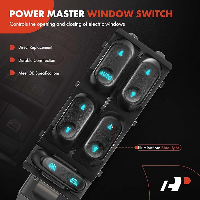 A-Premium Master Power Window Switch Compatible with 2002-2003 Ford F-150 F150 Crew Cab Pickup 4.2L 4.6L 5.4L, Front Left Driver Side, Replace# 2L3Z14529BAA