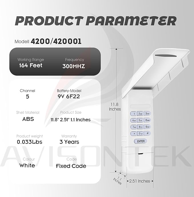 1 for Multi-Code 4200 Linear MultiCode 420001 Wireless Gate Opener Keypad【3-Year-Warranty】