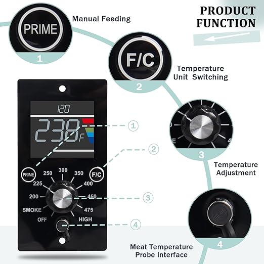 Upgrade Digital Control Board Kit Compatible with Pit Boss Tabletop Wood Pellet Grills Mahogany 150PPS BBQ Replacement Control Panel Temperature Controller with RTD Temperature Sensor Probe
