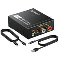 DAC 192KHz Digital to Analog Audio Converter, Optical to RCA Adapter with Coaxial Cable, Toslink Optical to 3.5mm Adapter for PS4 HD DVD Home Cinema Systems