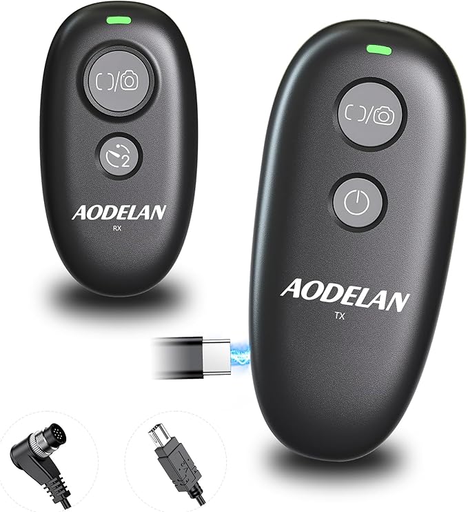 Upgraded USB-C Rechargeable Wireless Camera Remote Control Shutter Release – Compatible with Nikon D750, D5300, D5600, D7200, D7500, Z6, Z7, Z9, D800, D850, Coolpix P1000