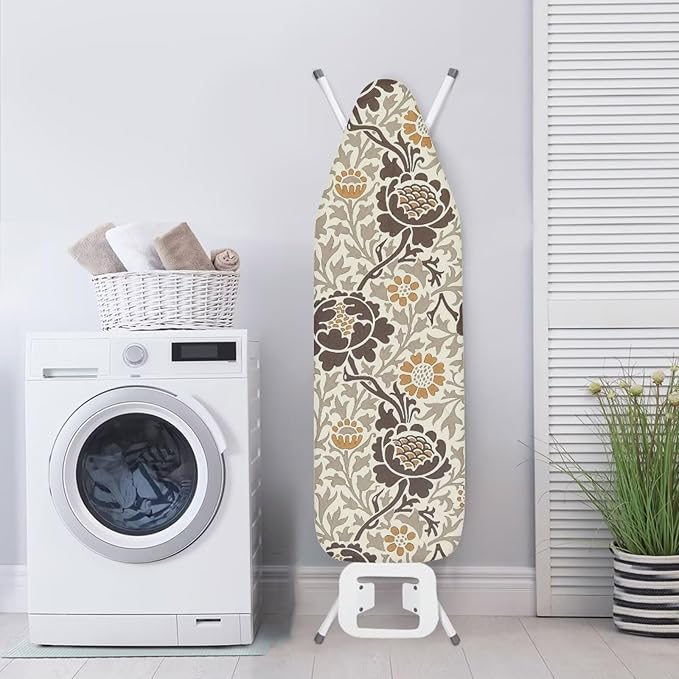 ZCFYGDX Elastic Ironing Board Covers Standard Size, William Morris Prints Ironing Board Straps/Cover and Fastener 17x49 Inch, Strongly Breathable and Doesn't Retain Moisture, Easy Installation