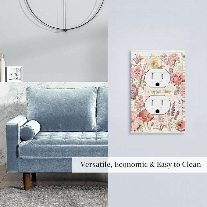 Bvtewkhz Floral Plant Watercolor Flowers Duplex Outlet Decorative Outlet Covers Light Switch Plate Electrical Receptacle Switchplate For Bathroom Kitchen Bedroom
