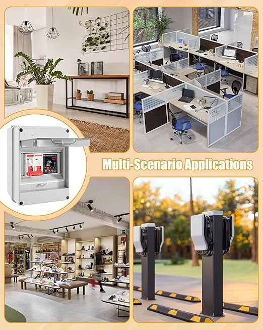 Smart Energy Monitor Box, 63A Circuit Breaker Power Consumption Monitoring with App & Voice Control, Timer Function, Overload Protection for Home Electrical Systems, AC100-250V