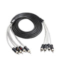 RECOIL PCI49 Premium 100% Oxygen Free Copper 9ft 4-Channel RCA Audio Interconnects Cable (4X RCA Male to 4X RCA Male) Double Shielded with Noise Reduction
