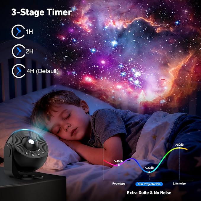 Galaxy Projector Pro, 13 in 1 Home Planetarium Galaxy Projector for Bedroom, Star Projector Galaxy Light with Timer, Night Light Projector for Kids Adults, Ceiling Projector, Room Decor-Black