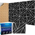 8 Pack 2-Layer Soundproof Wall Panels, 12 x 12 x 0.43 in Sound Proof FoamPanels for Walls, 1.2lb/ft* High Density, Thicker 0.43 in, 3D AcousticPanels,Artistic Noise Dampening Panels Black&White