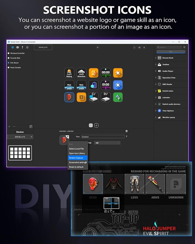 GuileKeys Stream Controller, Stream Deck with 15 Macro Keys Customizable, Gaming Macro Keypad with Trigger Actions in OBS/Twitch/YouTube/Streamlabs/Discord/Zoom, Compatible with Mac/PC, Foldable Stand