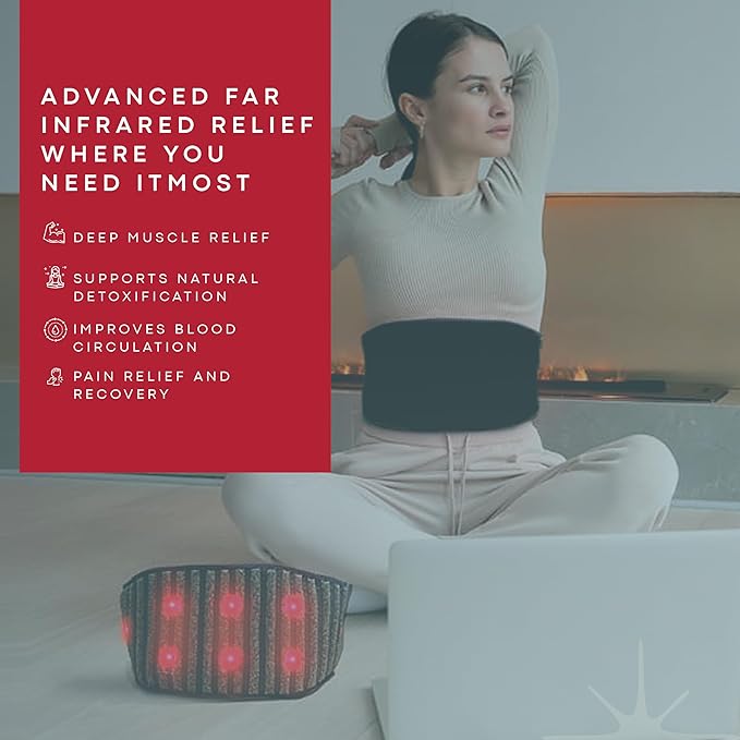 Red Light Therapy for Body – Advanced Infrared Heating Pad with Deep Heat & Multi-Mode Design – High-Power Far Infrared LED Belt for Back, Waist & Legs