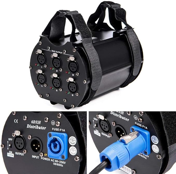 MFL. DMX Splitter with One Input 6-Way Distributor 3-Pin Xlr Separate Dmx Signal Amplifier System