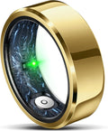 RIFESI Smart Ring for Women Men, Fashion Minimalist Fitness Ring & Sleep Tracker Ring with Heart Rate, Blood Pressure,5ATM Waterproof Health Ring,Gifts for Women Men Gift,No Subscription (9,Gold)