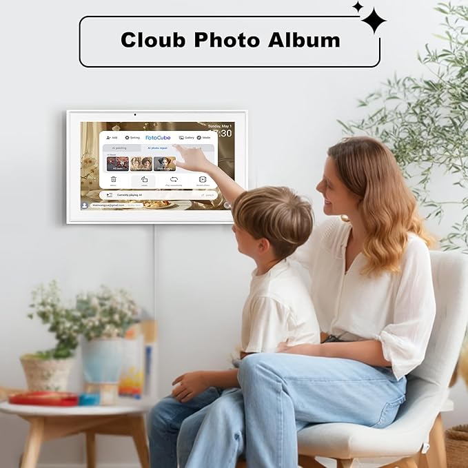 Digital Calendar, 10.1 Inch Wall Planner Electronic Calendar&Chore Chart,1080P Full HD Interactive Touchscreen Smart Touchscreen Interactive Display for Family Schedules – Wall Mount Included, Great for Organizing Your 2026 White