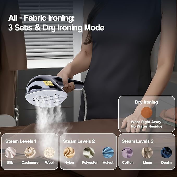 Cobuy Standing Garment Steamer with Dry Ironing, 2000W Powerful Steamer for Clothes with with Flat & Slant & Hanging Iron Options,3 Steam Modes, 25s Fast Heat-Up, Self-Cleaning, 2.2L Water Tank