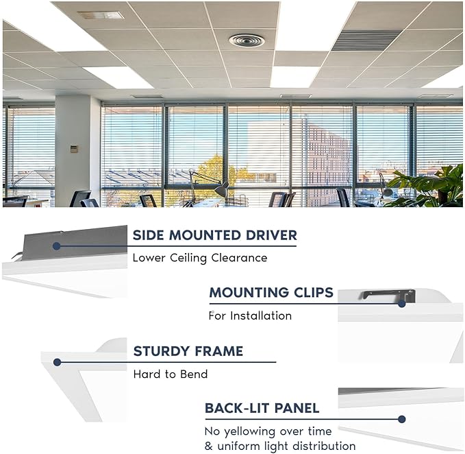 LUXRITE 2x4 FT LED Flat Panel Light, 5CCT Color Selectable 3000K 3500K 4000K 5000K 6500K, Wattage Selectable 30W/40W/50W, 6250 Lumens, LED Drop Ceiling Lights, 0-10V Dimmable, DLC & ETL (16 Pack)