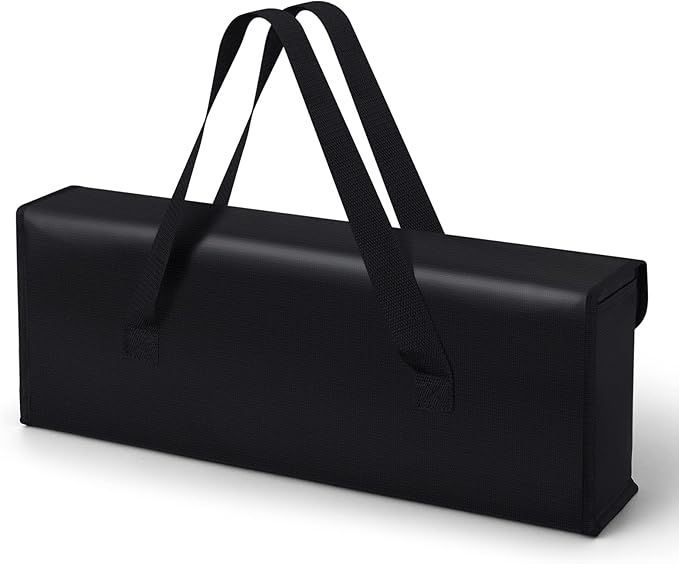 FLASLD E-Bike Battery Safe Bag Explosionproof - Large Capacity Fireproof Lipo Bag for Ebike Battery Charging and Storage (19.3 x 4.3 x 7in)