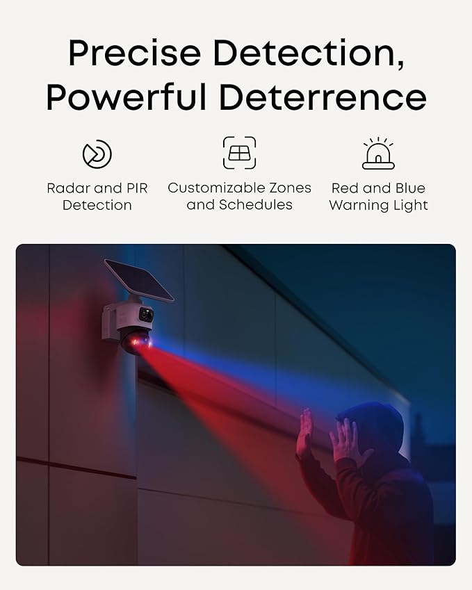 eufy Security eufyCam S4 4-Cam Kit,4K Solar Camera Wireless Outdoor, Triple Lens Bullet-PTZ Cam, 360° View, Cross-Cam Track, Al Recognition, 8X Zoom, Color Night Vision, 0 Monthly Fee, Local Storage