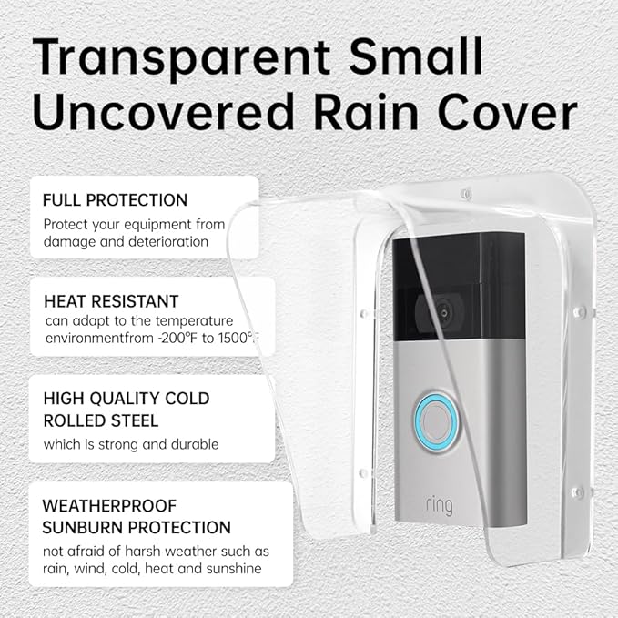 Doorbell Rain Cover Weatherproof Compatible for Ring/Blink/Google Nest Video Doorbells, Large Acrylic Doorbell Cover Protector for Outside Camera Doorbells/Door Keypad/Attendance Machine(Model B)