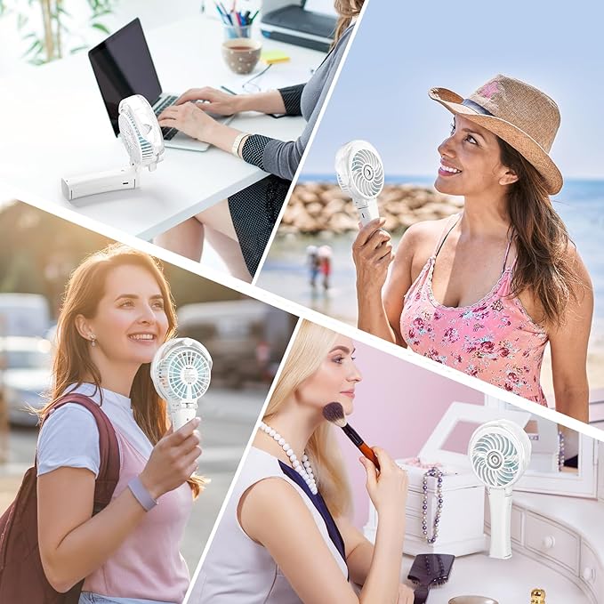 HandFan Upgraded Portable Misting Fan, Two Button Easy Operation, Handheld Rechargeable Mister Fan, Spray Water Mist Fans, Mini Electric Cooling Fans for Travel, Outdoors, Disney(White)