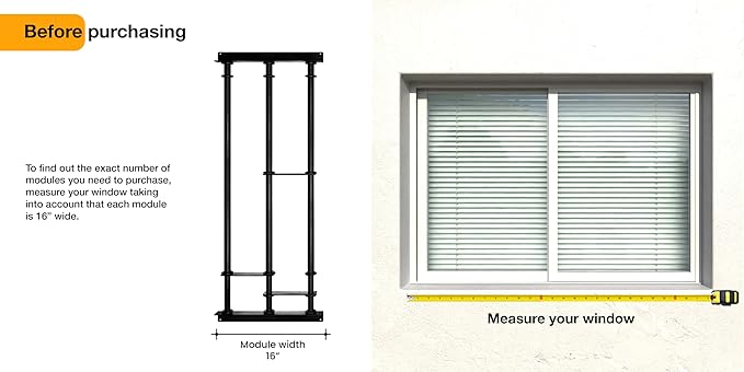 SWB Adaptable Window Bars Security for Windows - Model B | Easy DIY Installation | Suitable for Both Frame and Wall | Telescopic System | Patented Security Innovation