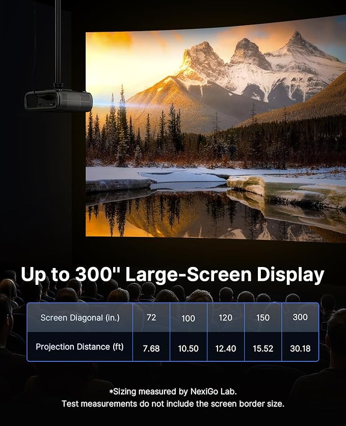 NexiGo PJ40 Pro Google TV Projector, Native 1080p, 4K Support, AI Image Enhancement, 800 ANSI Lumens, Smart Projector with Auto Keystone, 20 W Speakers, Backlit Remote, Wi-Fi & Bluetooth