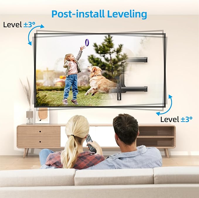 HCMOUNTING Pre-Assembled Corner TV Wall Mount for 32-80" TVs, Full Motion with Smooth Gliding Extension, 30" Long Arm, Single Stud Installation Holds 100lbs, Max VESA 600x400mm