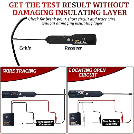 Automotive Circuit Tracer & Wire Tracker 6-42V DC Wire Short Finder, Circuit Tracker, Circuit Tester & Circuit Scanner for Car, Boat, Trailer - Open/Short Circuit Detection Tool EM415PRO