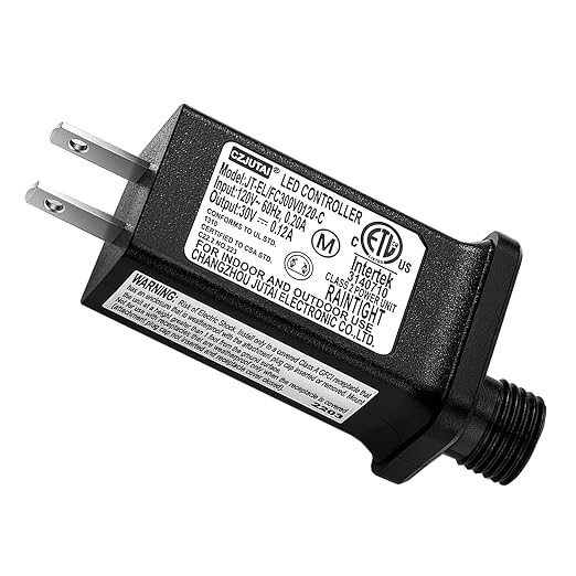Replacement LED Transformer 30V 0.12A Class 2 Power Supply Adapter Ip44 LED Light Controller Low Voltage Transformer for Christmas String Light Inflatable Decorations (30V3.6W 1PCS)