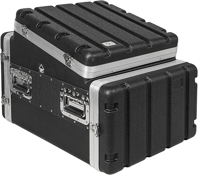 Sound Town Lightweight and Compact 6U ATA ABS Rack Case, with Slant Mixer Top, 21" Depth, 10U Top and 6U Side Spaces (STMR-A10X6U)