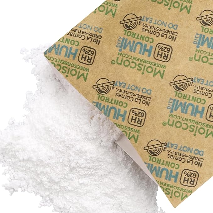Wisesorb Size 67 62% Two-Way Humidity Control Packs for Storing 1 lb, 67 Gram 120 Pack Moisture Control Packets Individually Wrapped, Humidifier Packs for Storage Containers