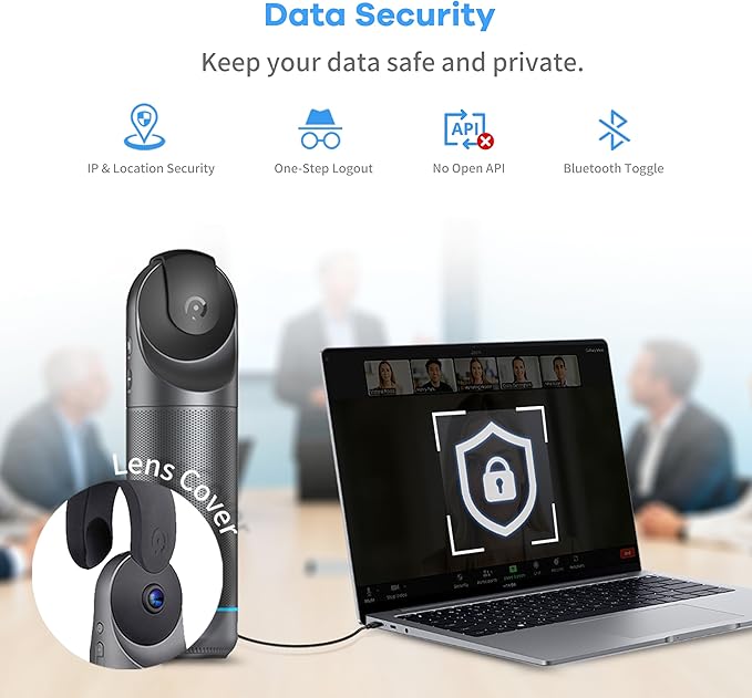 KanDao Meeting Pro 360° Video Conference Room Camera - AI Tracking, Meeting Recording & USB Plug-Play, Portable 8 Mics Array Meeting Camera, Compatible with Zoom/Teams/Google Meet, 5 Smart Modes