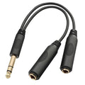 TISINO 6.35mm (1/4 inch) Jack Splitter Cable, 20cm (8 inches), Headphone Splitter Cable, Splitter, Stereo Male to Dual Stereo Female Jack, Compatible with Headphone, Amplifier, Karaoke