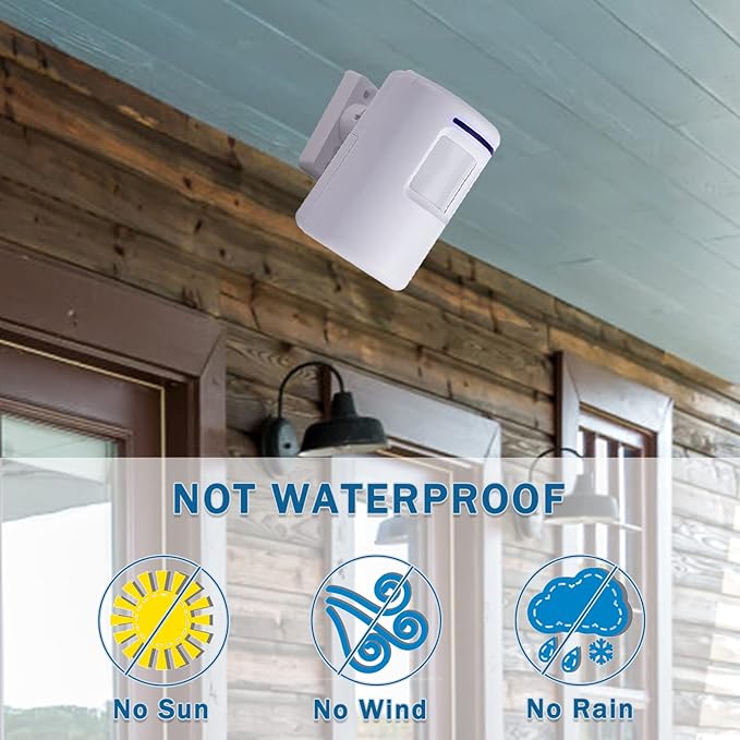 Motion Sensor Alarm - Seanme Wireless Driveway Alarm 100m Long Distance Signal Transmission, Home Security Alarm System Motion Sensor Doorbell with 38 Chime Tunes, 4 Volume Levels