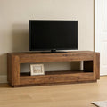 LITTLE TREE 70.86-in Extra Long Solid Wood TV Stand for 55/65/75/80 inch TV, 2-Tier Entertainment Center, Media Console Table with Storage Shelf, TV Stands for Living Room, Bedroom, Chestnut