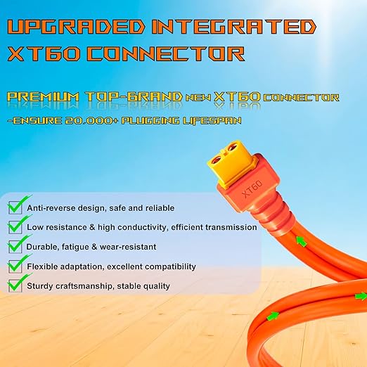 iHaospace XT60 to Solar Connector Cable 10FT/16.4FT/25FT 12AWG,XT60 Extension Cable for ECOFLOW River and Delta Series BLUETTI EB55 Power Station Solar Panel (16.4FT/5M)